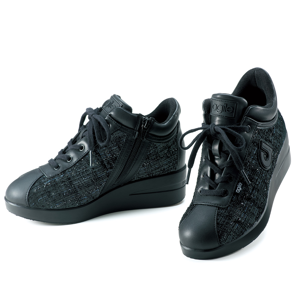 ラメツイード使いのハイソールスニーカー