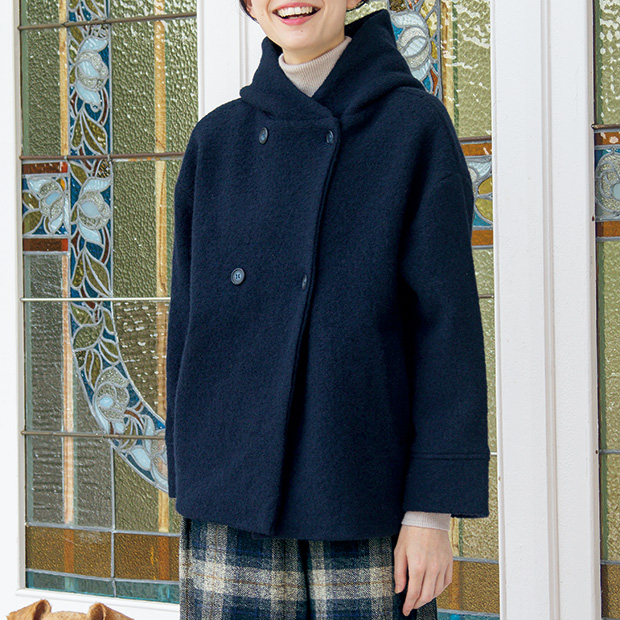 圧縮ウールフーディジャケット