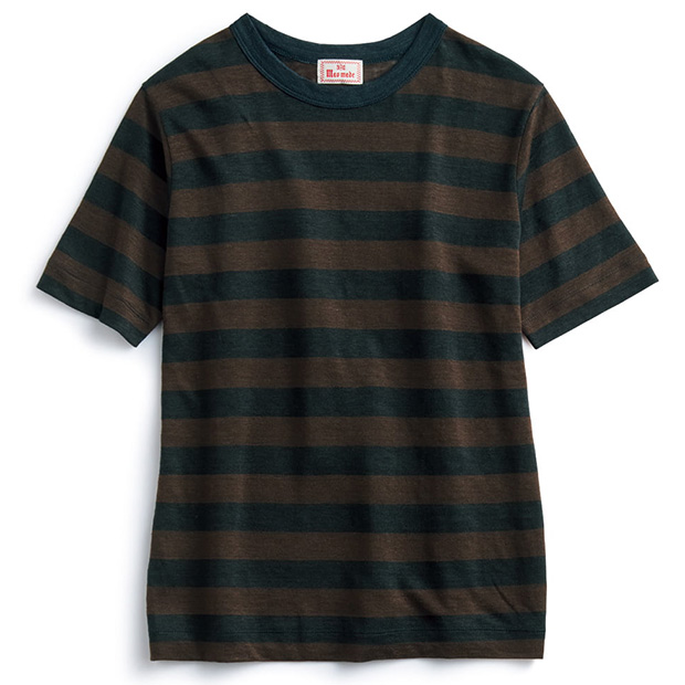 ベルギーリネンボーダー半袖Tシャツ