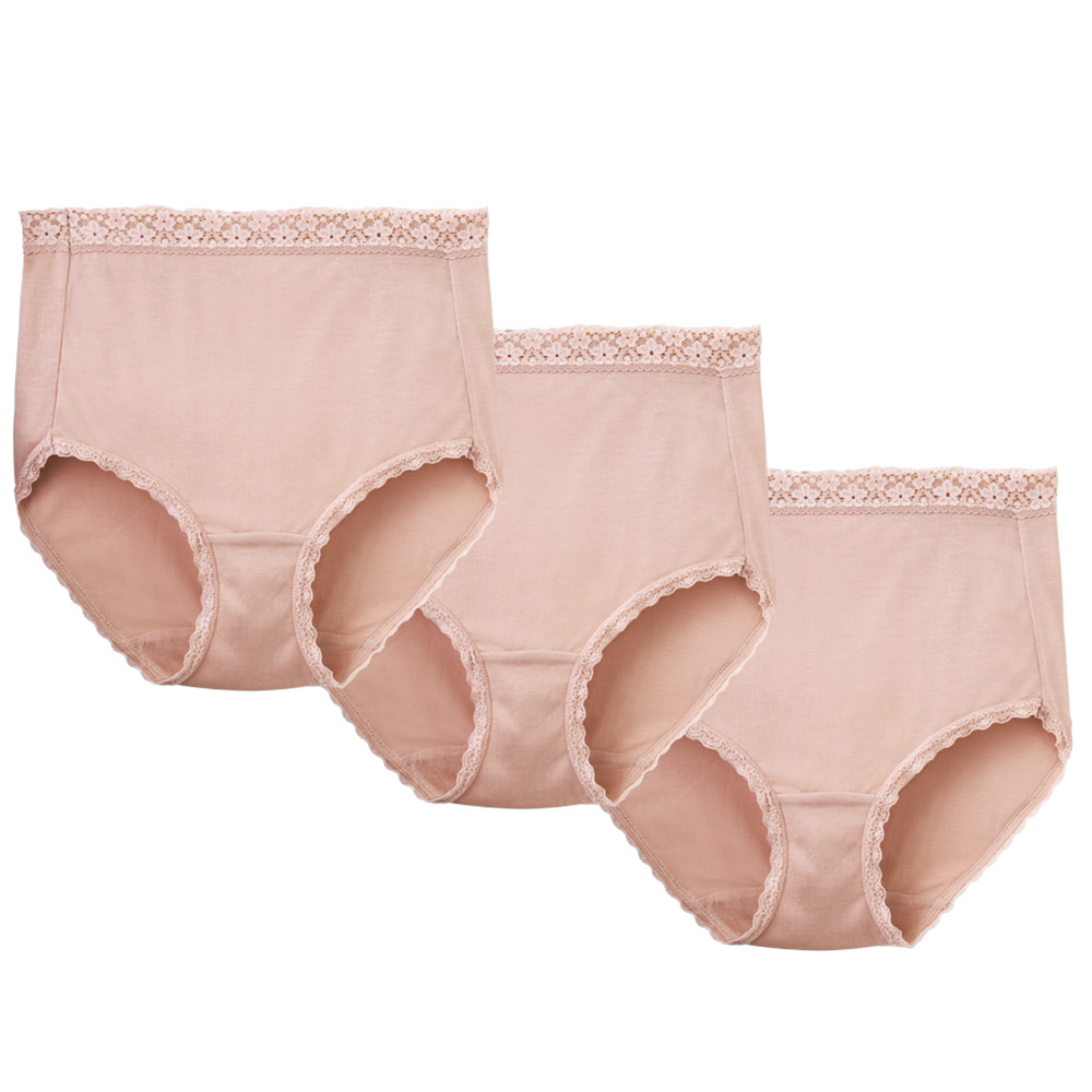 シルク100％ゆったりレース付ショーツ／3枚セット