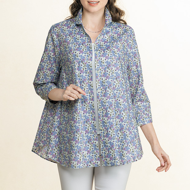 リバティプリントゆったりシルエットのブラウス