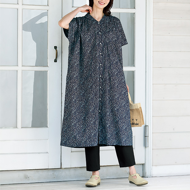 ショールカラーワンピース