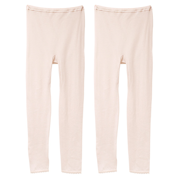 スーピマ綿ガーゼ九分丈ボトム／2枚組