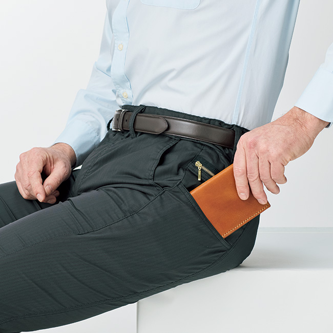 多機能らくあき･クールマックスヘリンボーンイージーパンツ