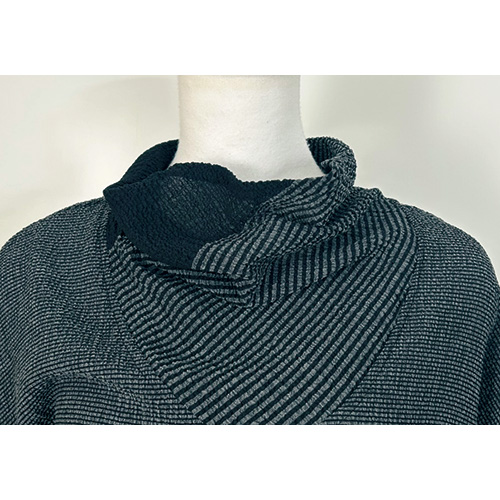 楊柳パネルボーダーチュニックブラウス