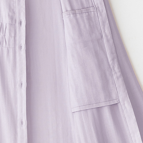 ふんわり柔らかダブルガーゼ胸元タックパジャマ