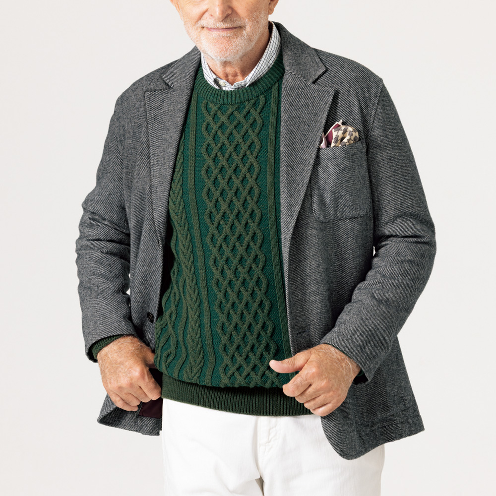 三つ杢コットンツイードジャケット