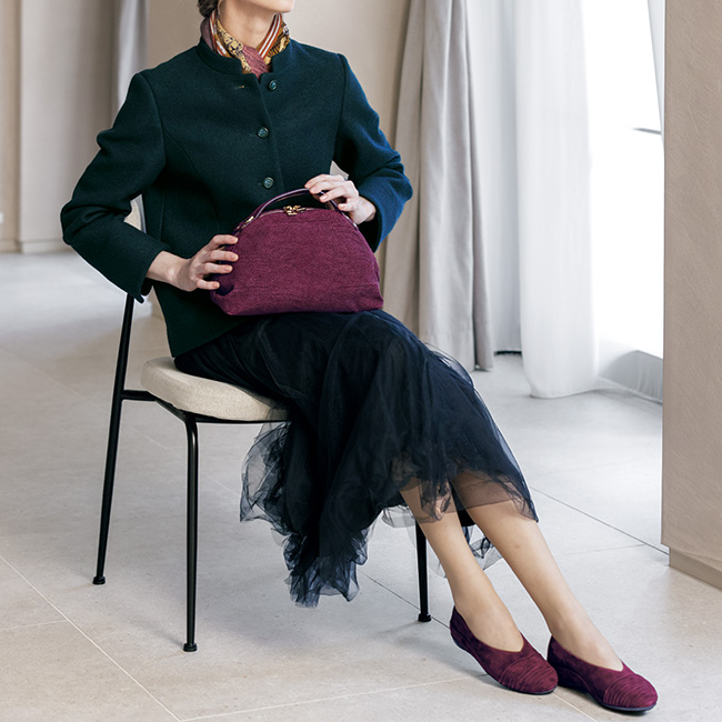 ラムスウェード･ハンドバッグ