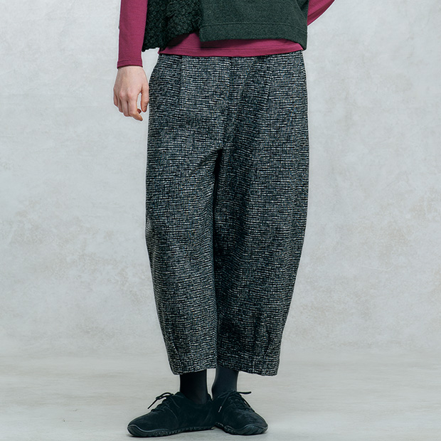 コットン混ジャカードパンツ
