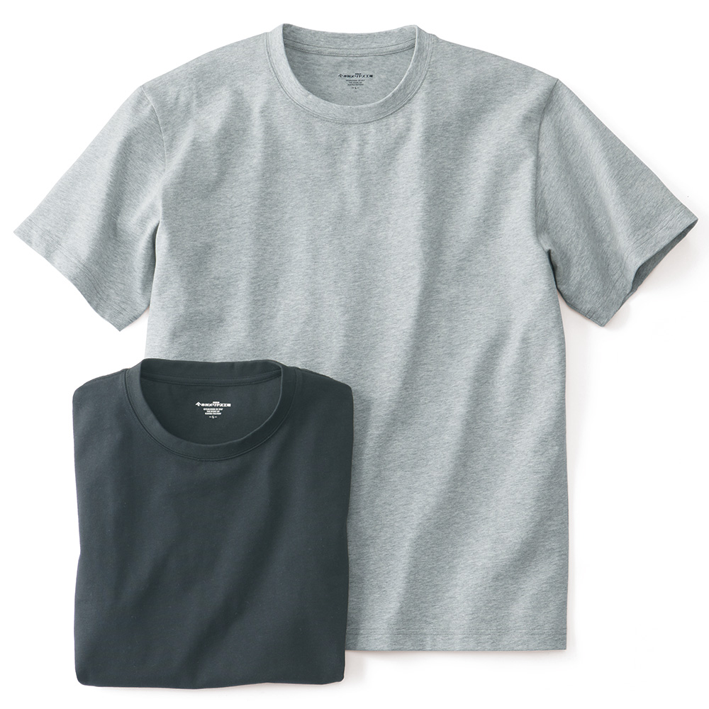 スーピマコットンのクルーネックTシャツ／2枚組