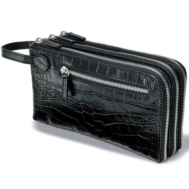 クロコ型押し･3連クラッチバッグ
