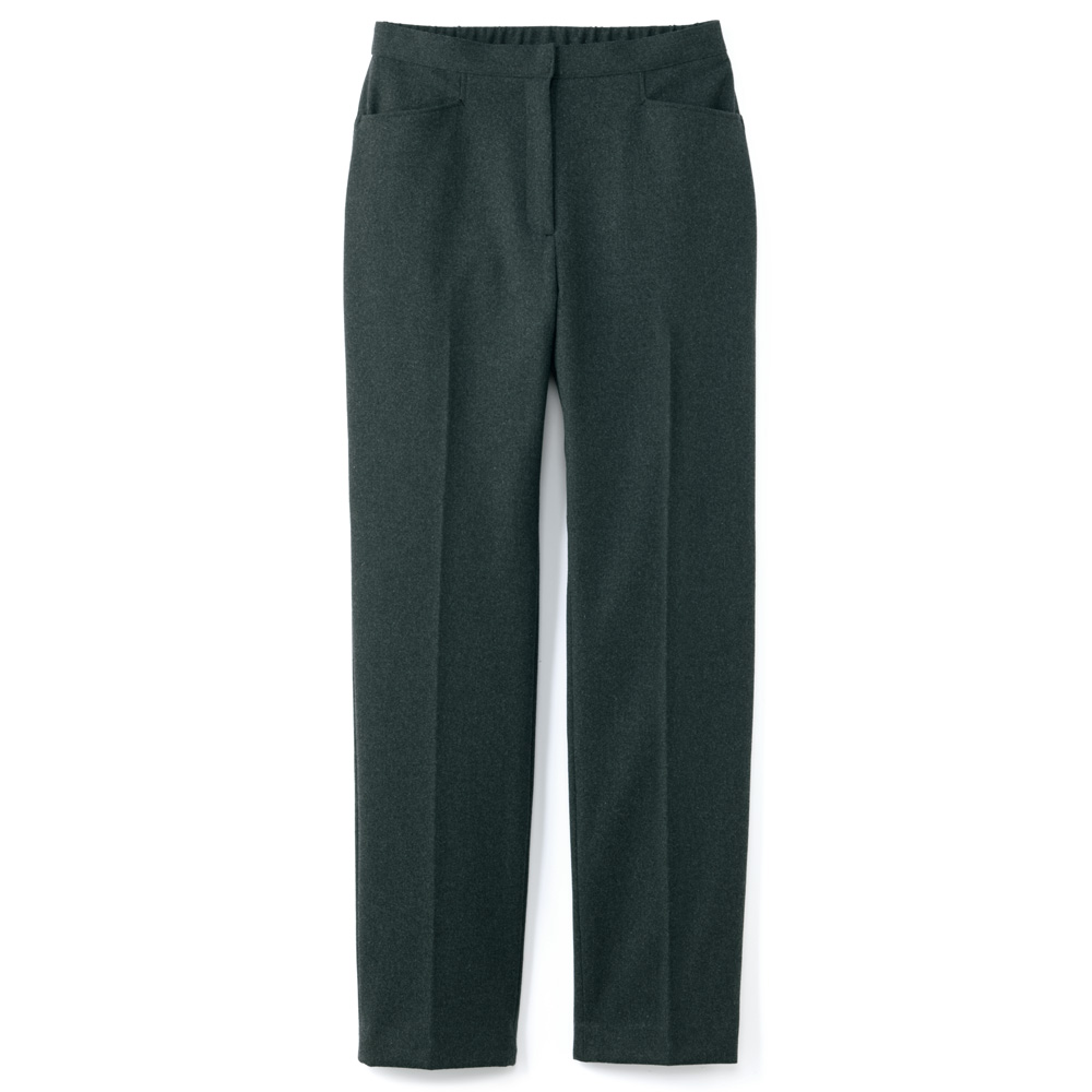 両面起毛ストレッチ･前開きテーパードパンツ