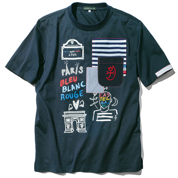 異素材使いのアートプリントTシャツ