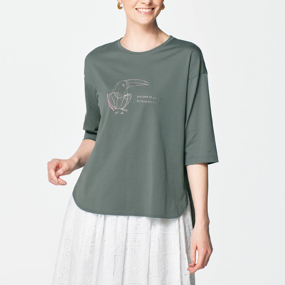 鳥柄Tシャツ