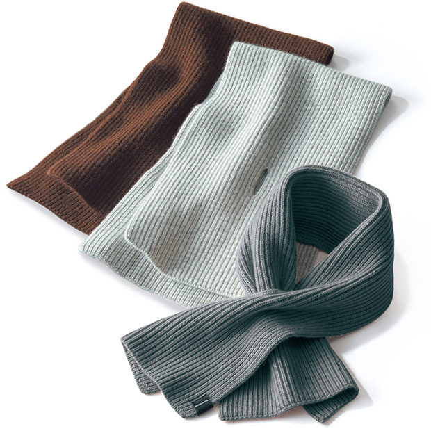 片畦編みカシミヤ･ショートマフラー