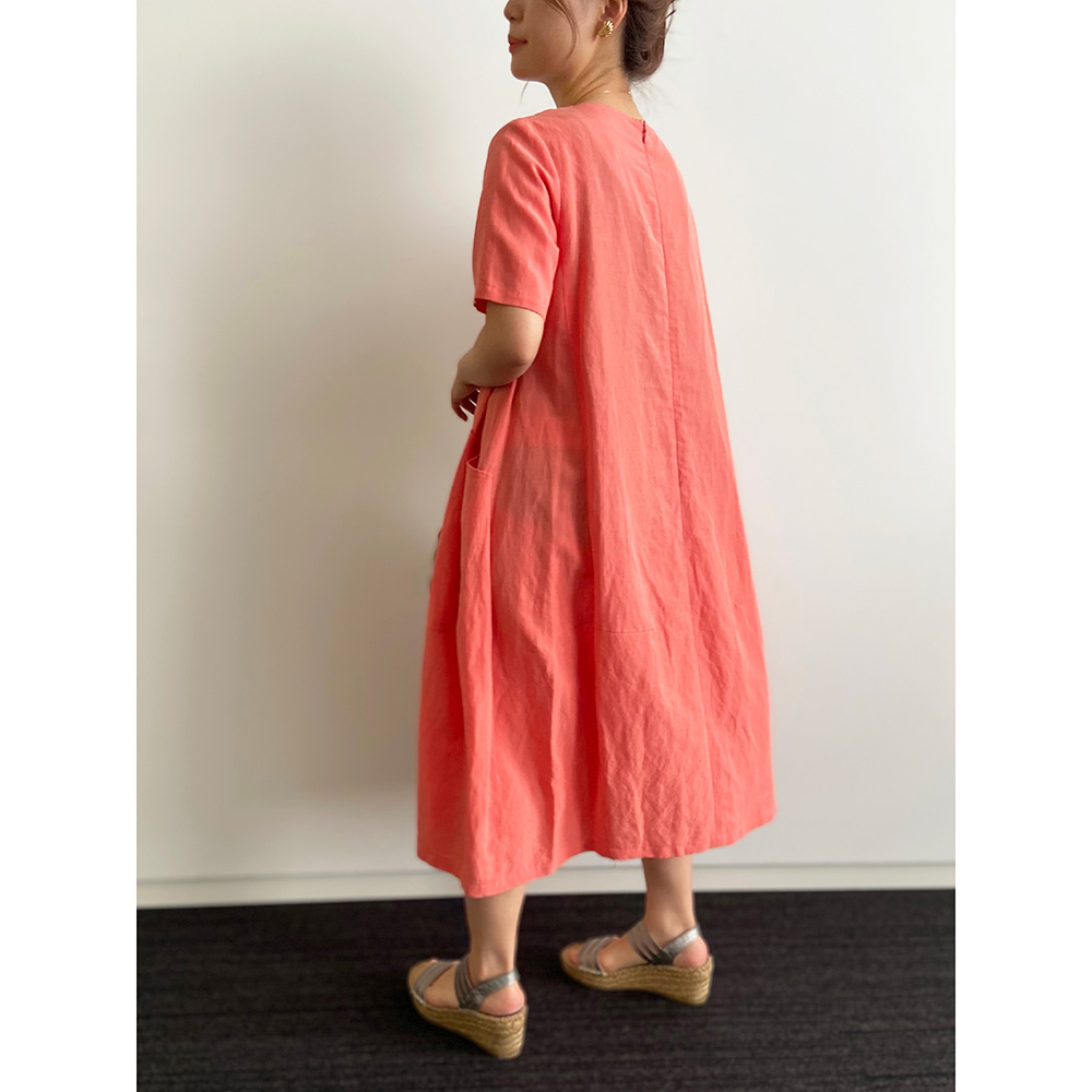 ミークネス リネン混 コクーンワンピース ライトアップオンラインストア