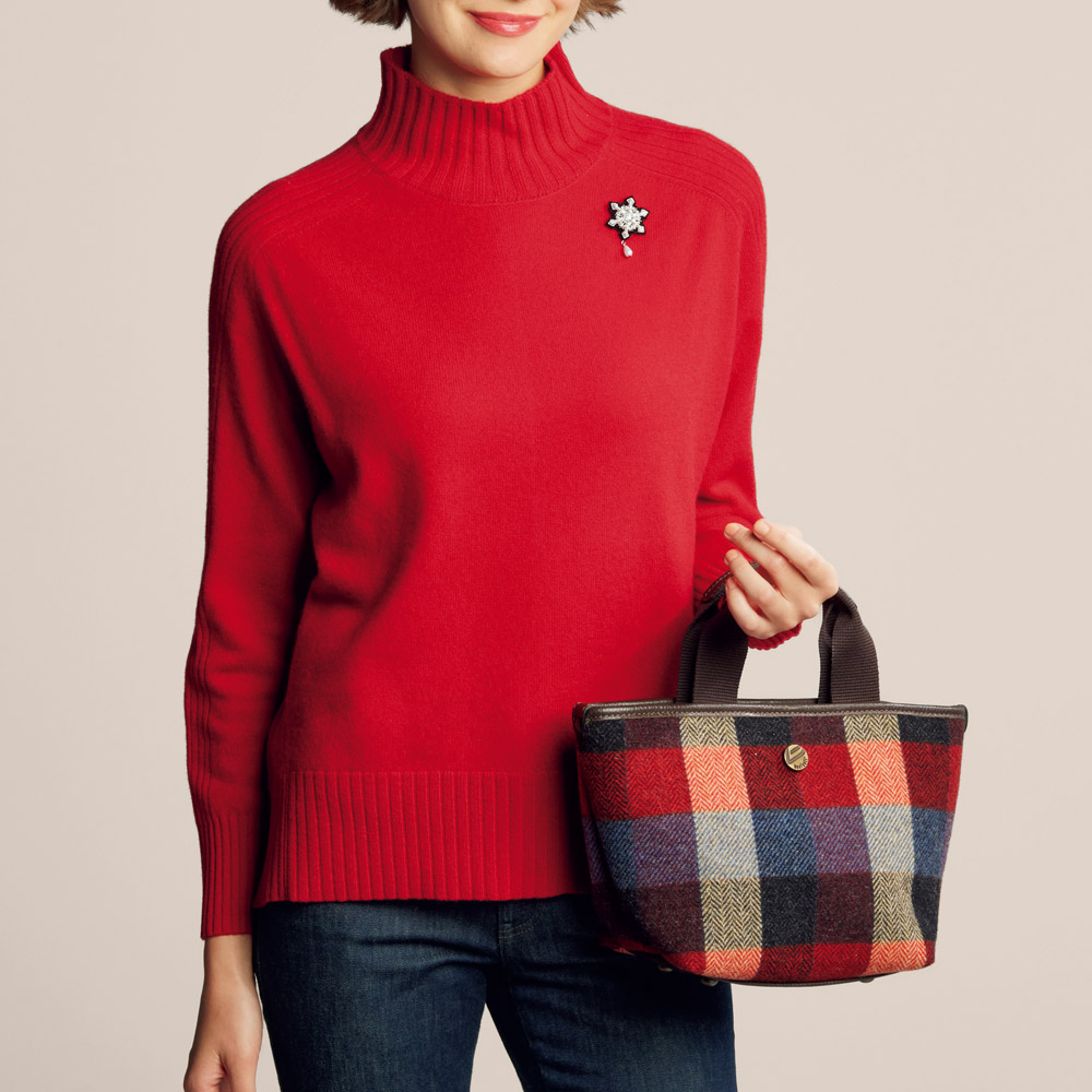 ツイードミニトートバッグ