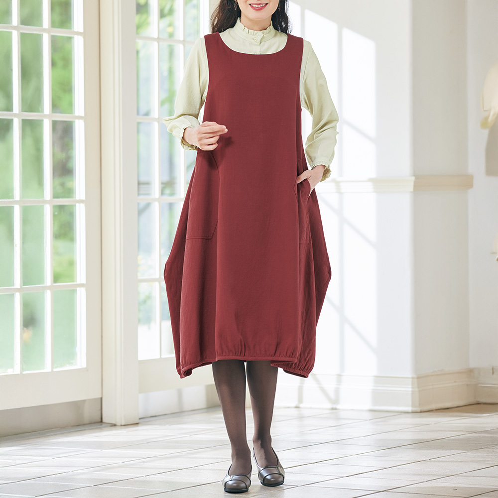 コットンウールワンピース