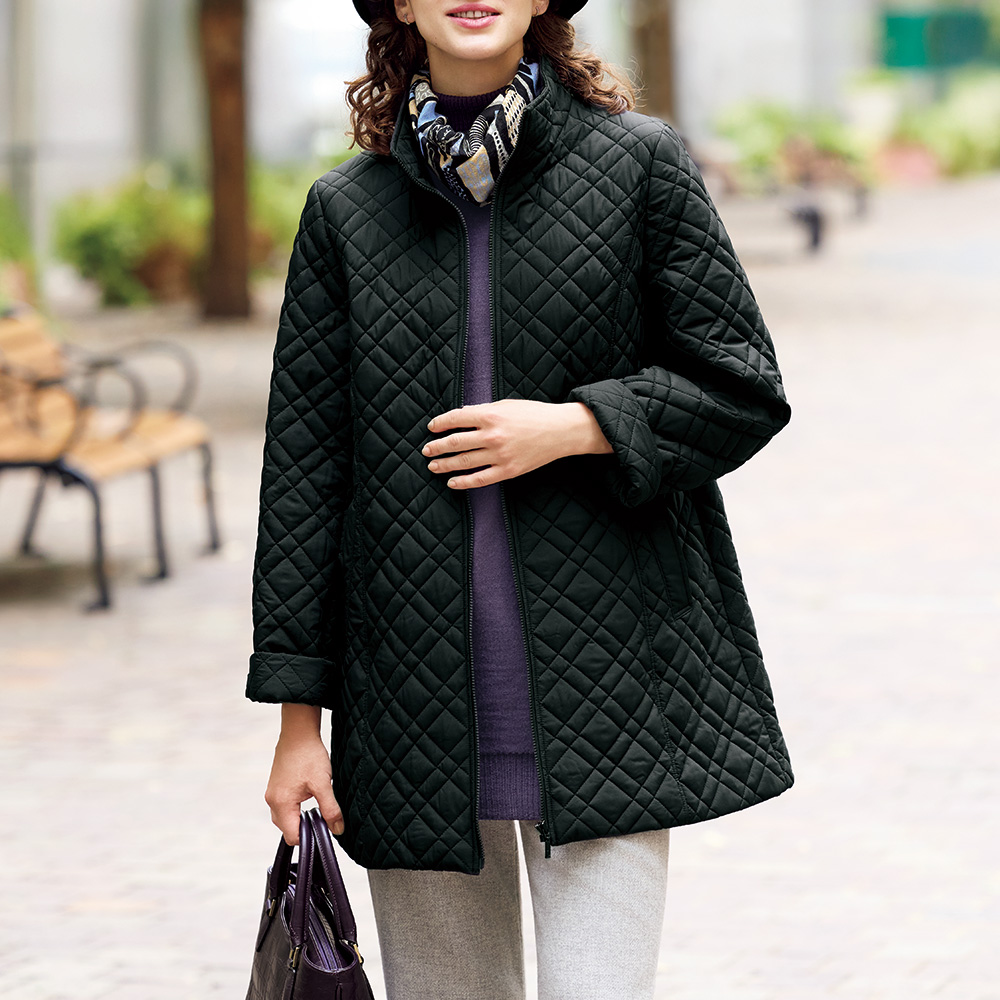 キルトスタンドカラーコート