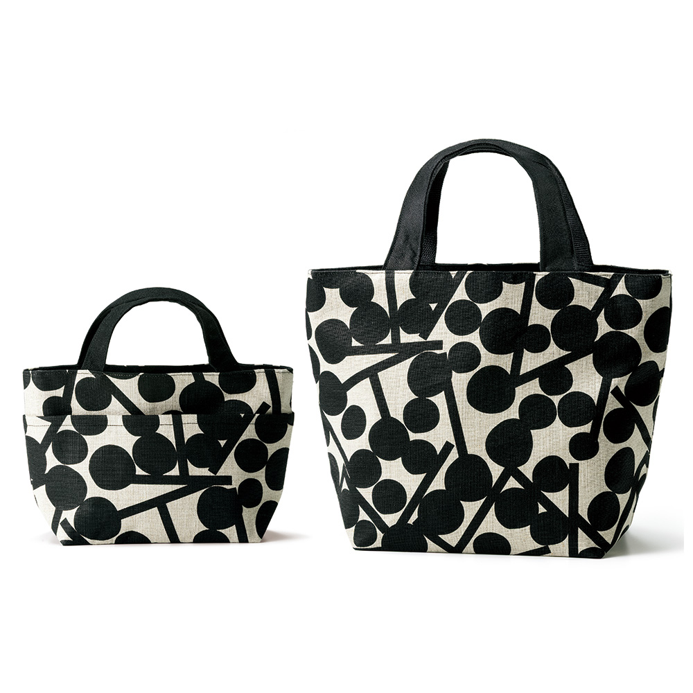 ビオ柄リネンバッグ／大小セット