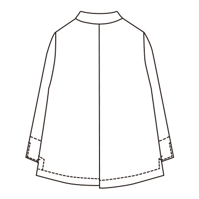 袖折り返し可能な切り替えブラウス