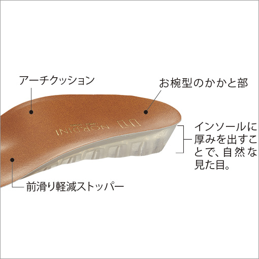 ヒールアップ･スタイリッシュレザースニーカー