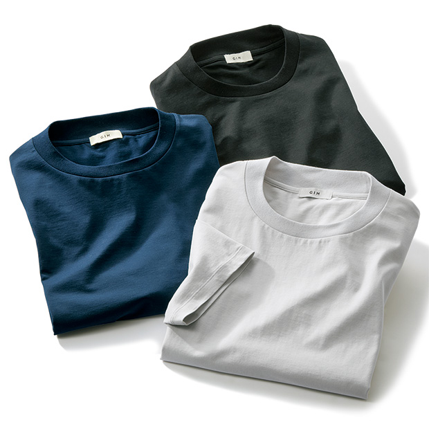 プラチナフェイスコットン･スロープネックTシャツ
