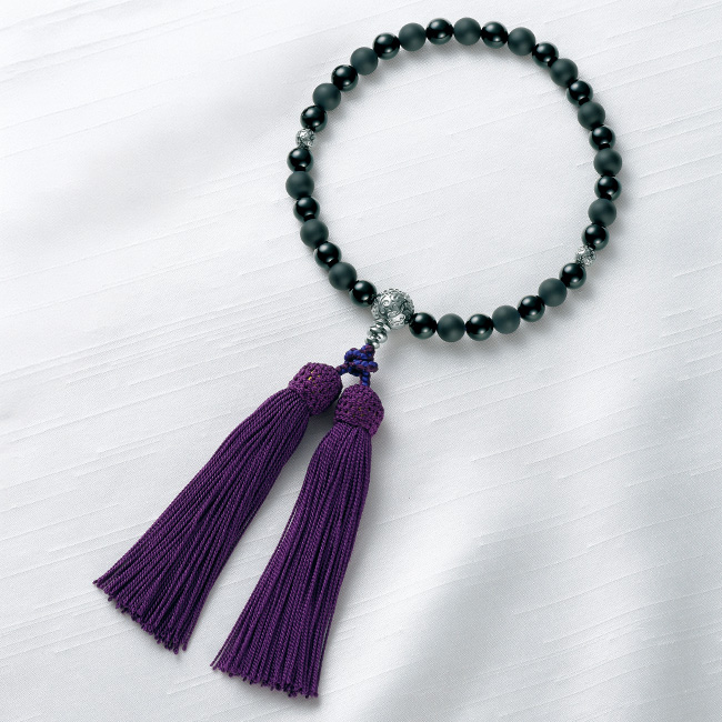 オニキスと彫金念珠／婦人用