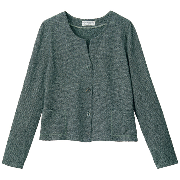 ソフトニットキーネックジャケット