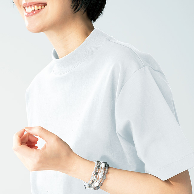 【ミースロエ】ツイスト長袖トップス シンプル クルーネック ホワイト ツイスト長袖トップス（カットソー/Tシャツ）｜MIESROHE