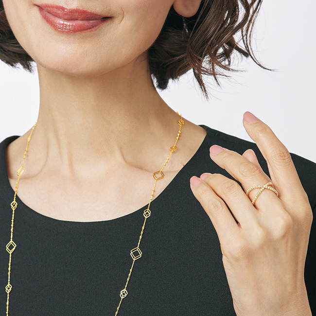 K18YGフレキシブルデザインリング