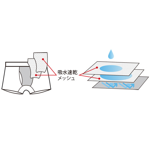 吸水パッド付き･ボクサーパンツ／2色セット