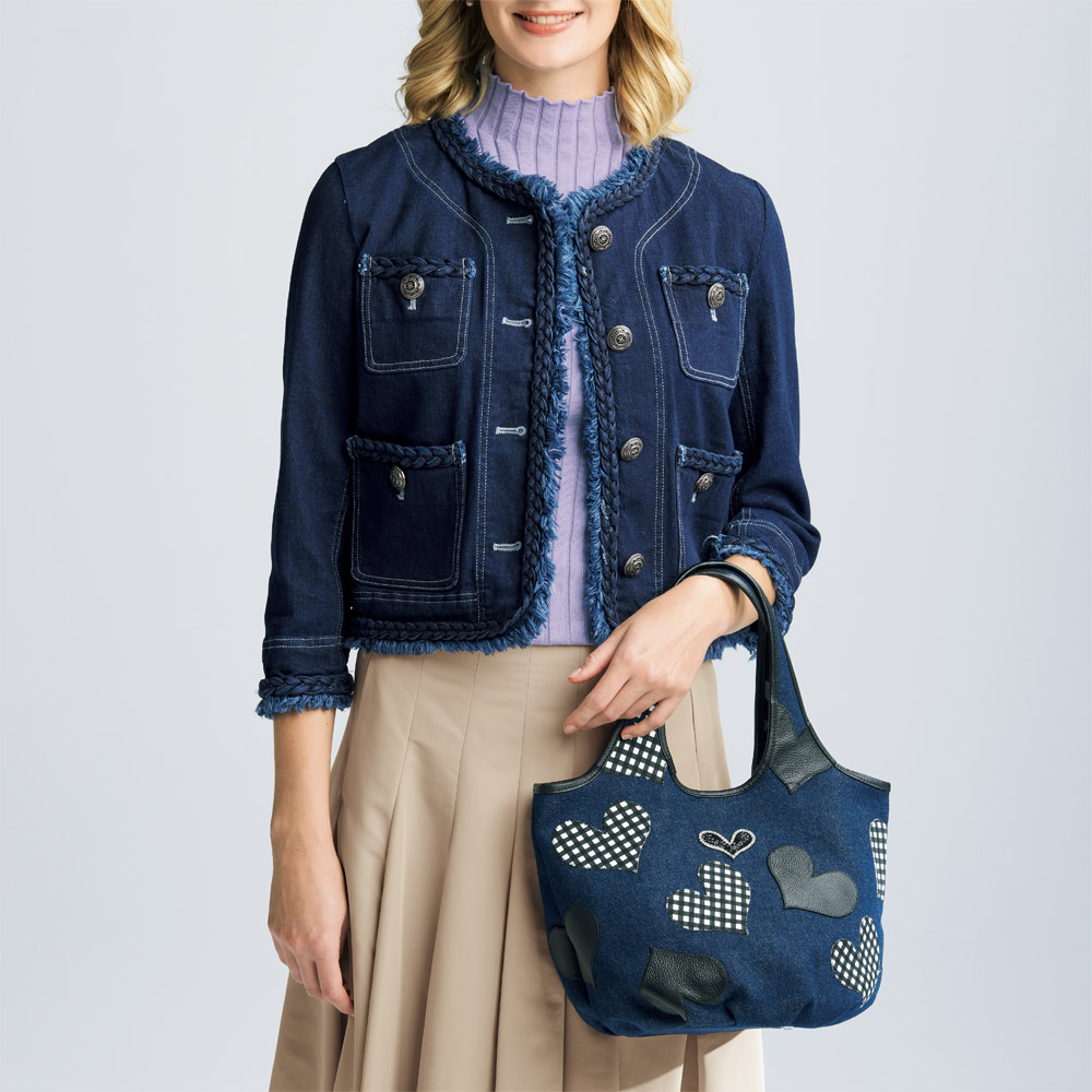 デニムハンドバッグ/バジング