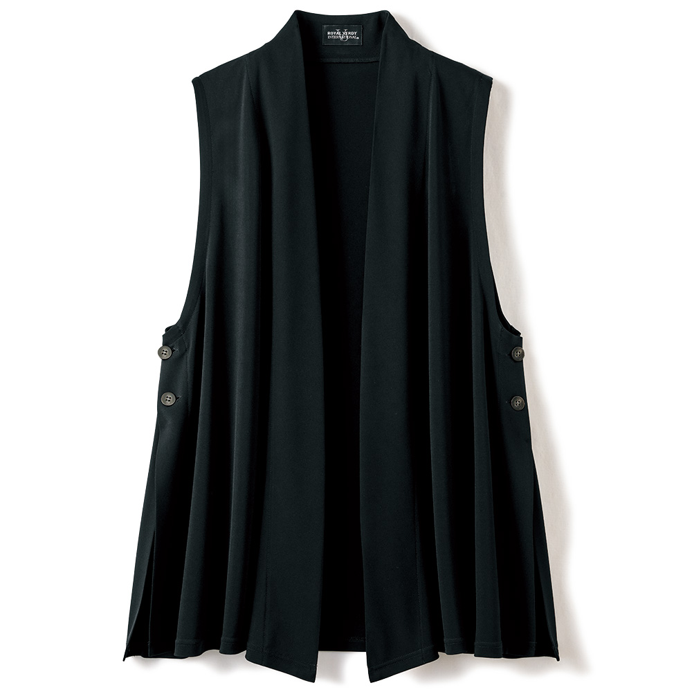 脇ボタン着流しベスト