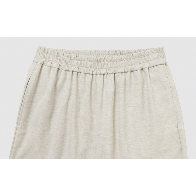 コットンリネン混セミワイドパンツ