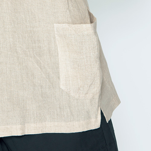 リネンのシャツジャケット