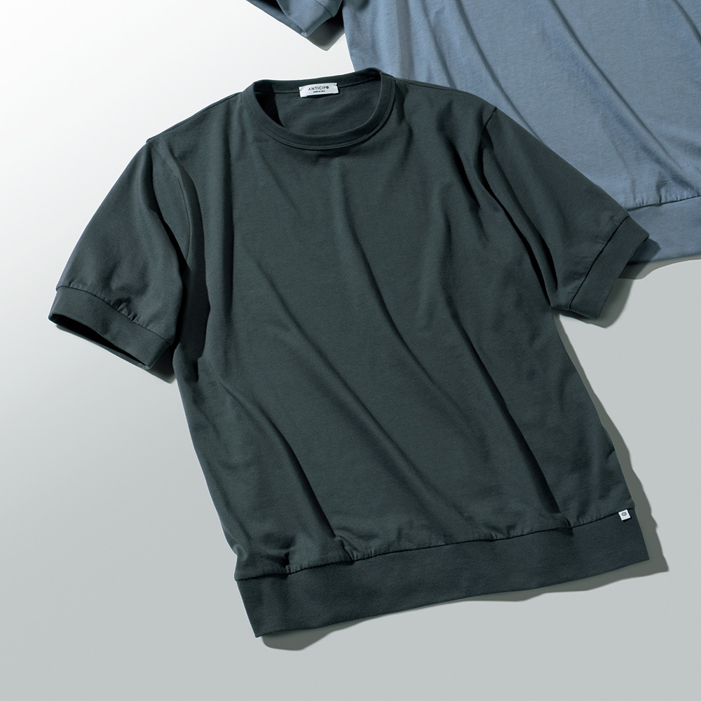 イタリア製コットンクルーネックTシャツ