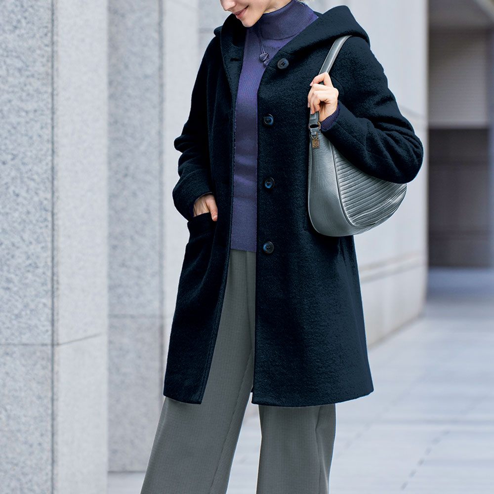 柔らかあたたか･ウール混コート