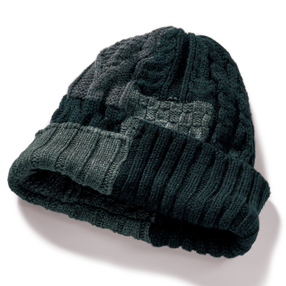 ケーブルニットキャップ