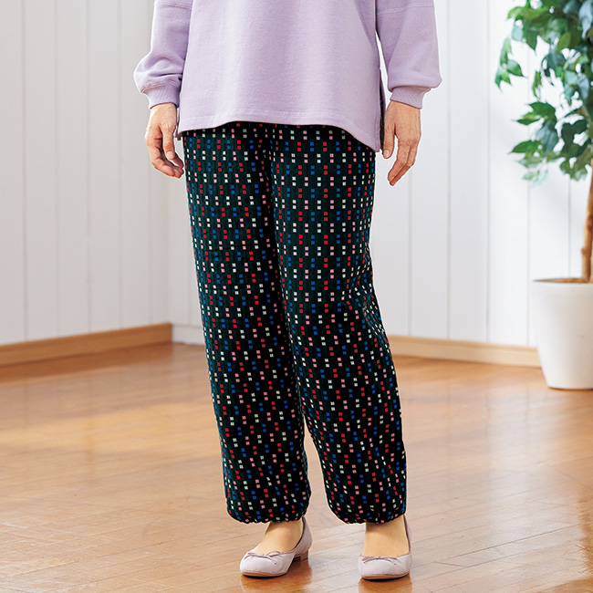 久留米織 スマート･わた入りもんぺパンツ 