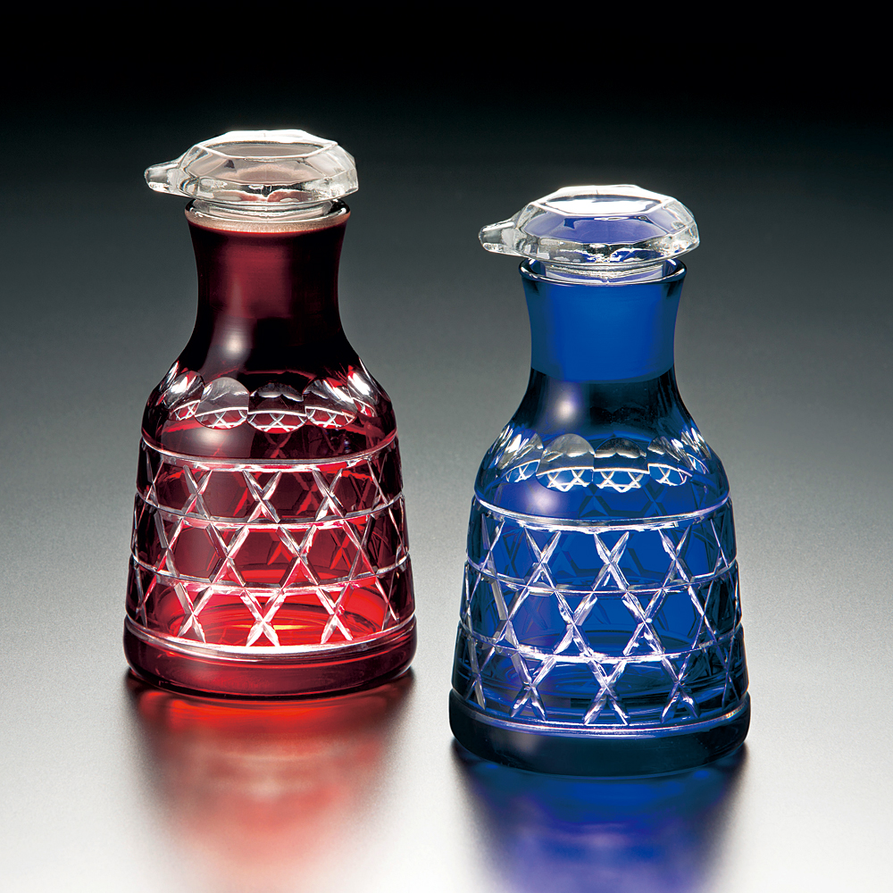 すみだ江戸切子館 江戸切子醤油差し 六角籠目文様 ライトアップオンラインストア