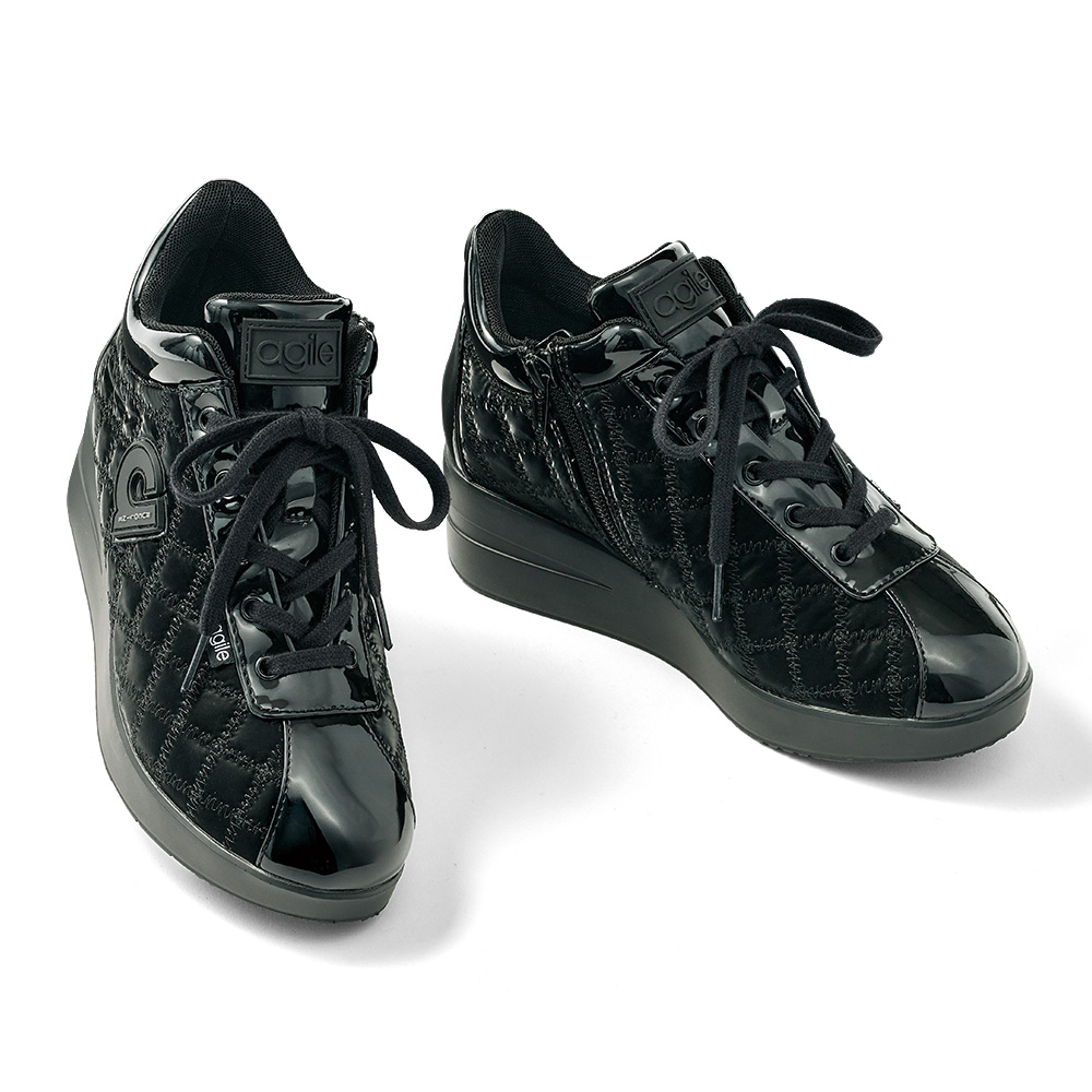 キルトデザインハイソールスニーカー