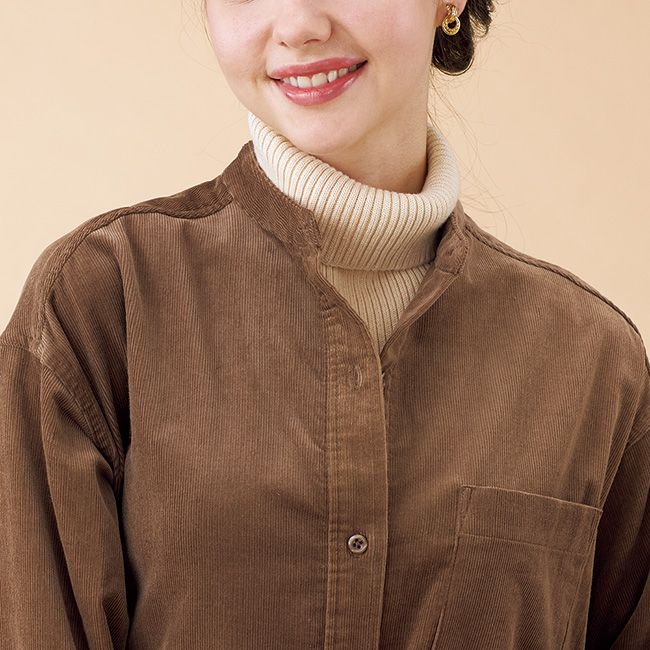 カシミヤ混ニットリブ2ウェイ付け襟