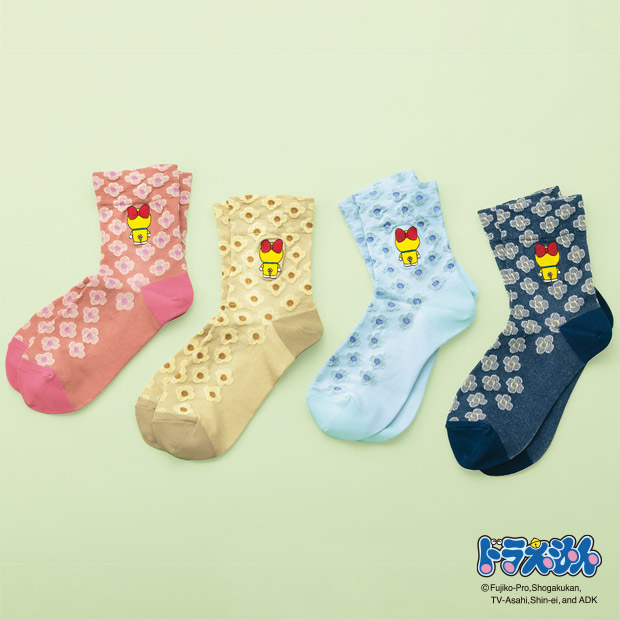 ドラミちゃんのフラワーソックス／4色セット