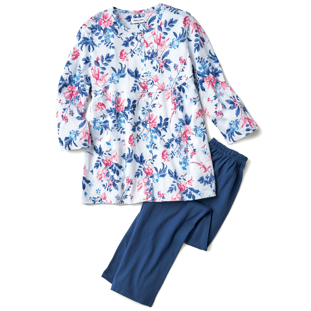 花柄プリント天竺ルームウェア