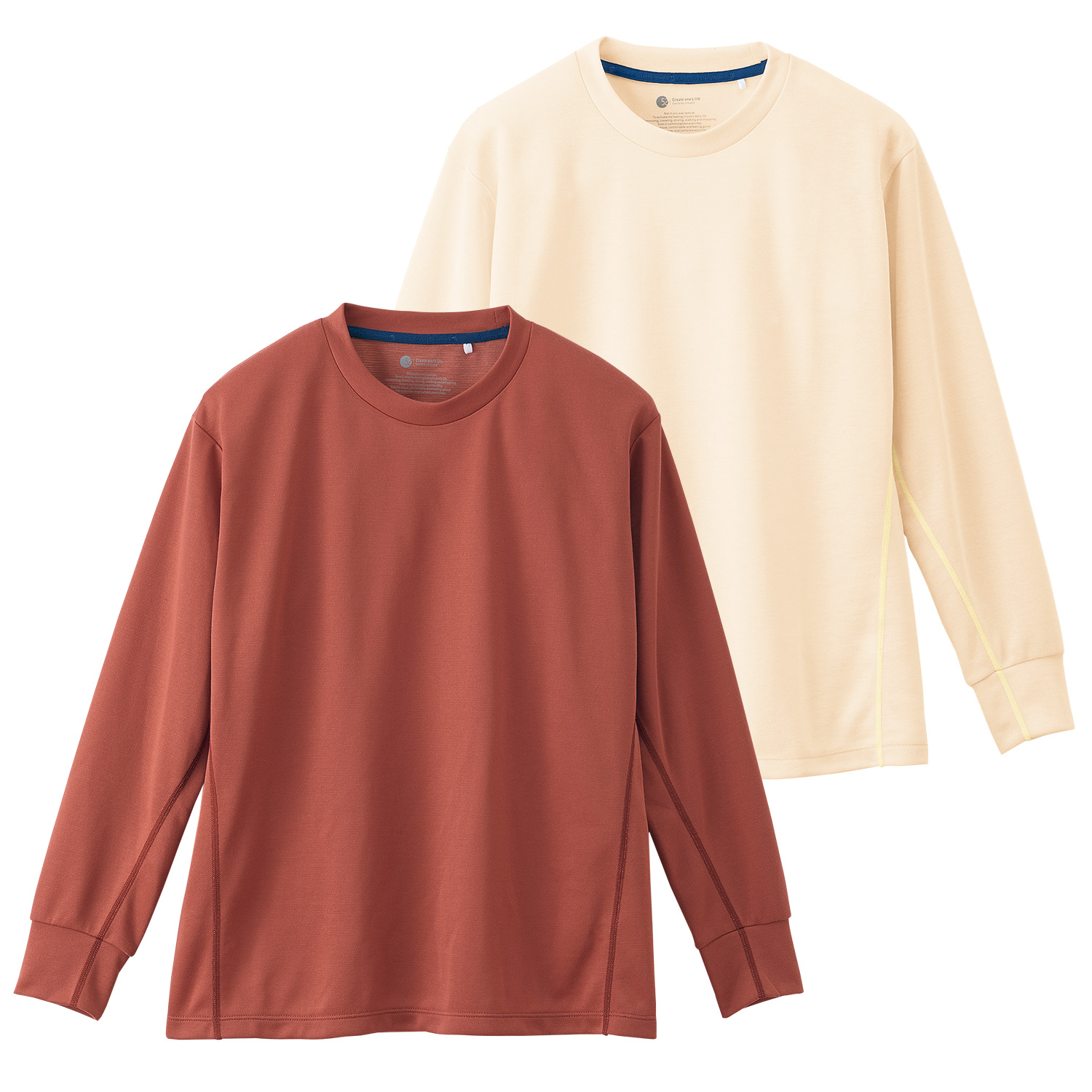 ブレスサーモインナークルーネックシャツ／2色セット