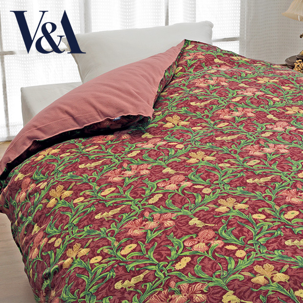 ウォームパイルカバー／シングル／アイリス柄