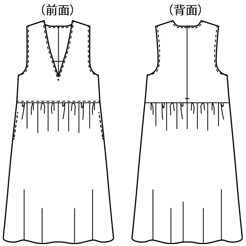 ギャザー使いジャンパースカート