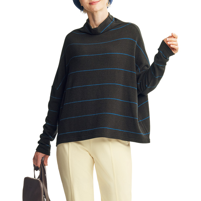 ボトルネック・ボーダープルオーバー