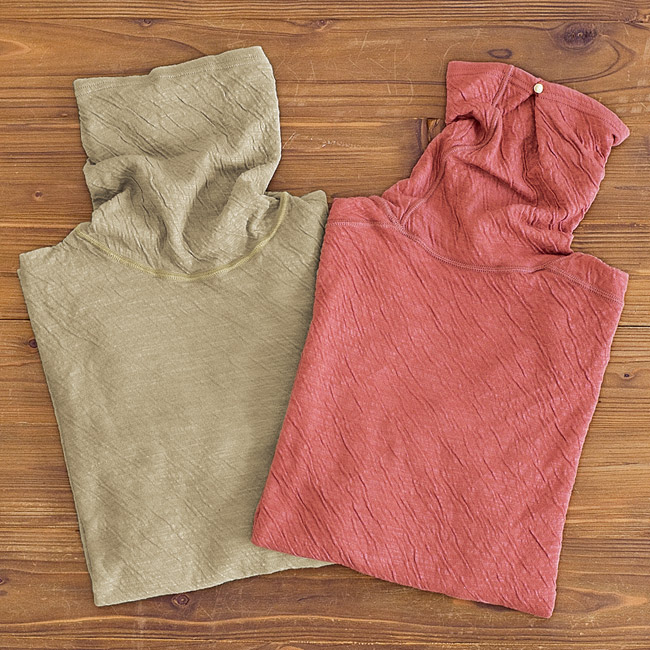 二重天竺タートルネック